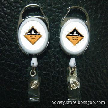 Badge Reels, Made of Metal and Plastic, Available in Different Colors